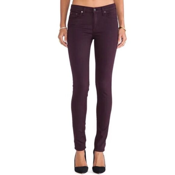 Rag & Bone Skinny Jean Wine Maroon Purple - Picture 1 of 10